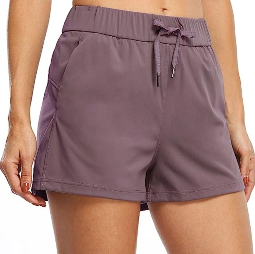 Willit | Mauve Athletic Running Lounge Drawstring Shorts